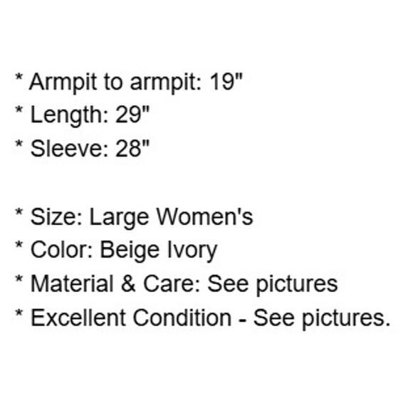 Calvin Klein Sweater Womens Large Ivory Beige Stripe Chiffon Back Pleat Pullover - Picture 4 of 13